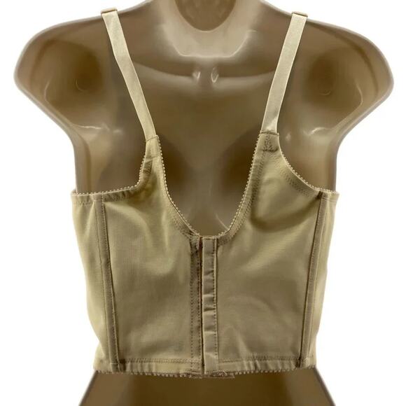 Vintage Fit n Slim Custom Maid Longline Bra 34B Ivory Pinup Rockbilly - Picture 7 of 7